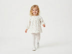 Vestido Infantil de Algodón Orgánico Blanco - Manga Larga