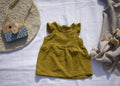 Vestido  Infantil de Algodón Orgánico Amarillo Apagado - Manga Corta