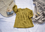 Vestido Infantil de Algodón Orgánico Amarillo - Manga Larga
