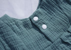 Vestido Infantil de Algodón Orgánico Azul - Manga Larga