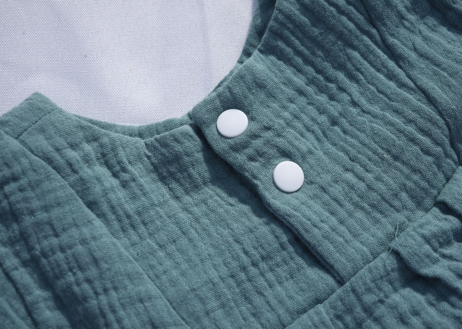 Vestido Infantil de Algodón Orgánico Azul - Manga Larga